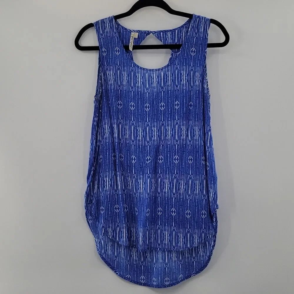 3 For $20 Grand & Greene Blue Top w/ white design size S